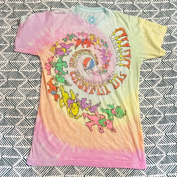 Liquid Blue Tops - Grateful Dead liquid blue tie dye dancing bears graphic T-shirt short sleeve S